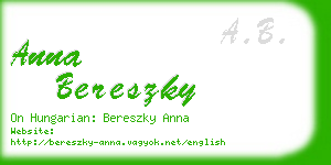 anna bereszky business card